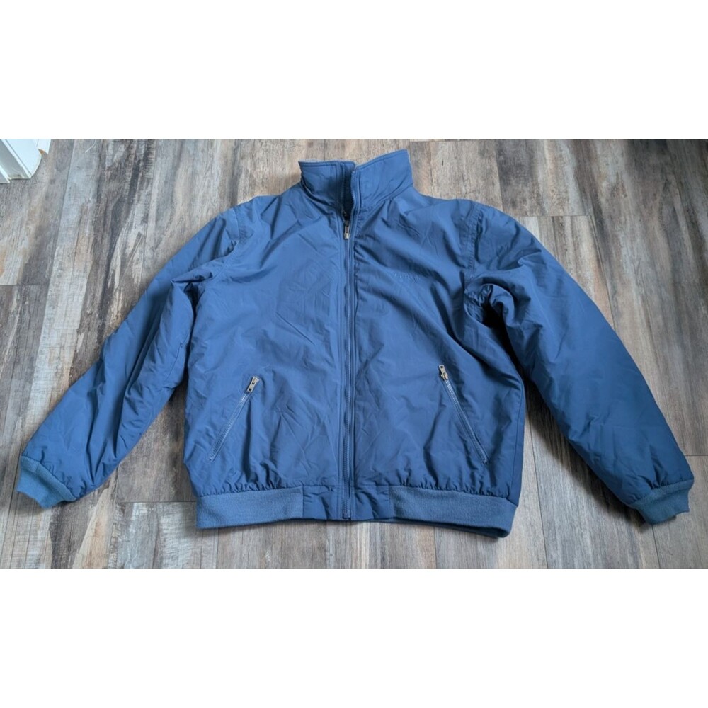 L.L.Bean Men's Warm-Up Jacket Item 0UF43 Royal Blue Size Large Fleece Lined
